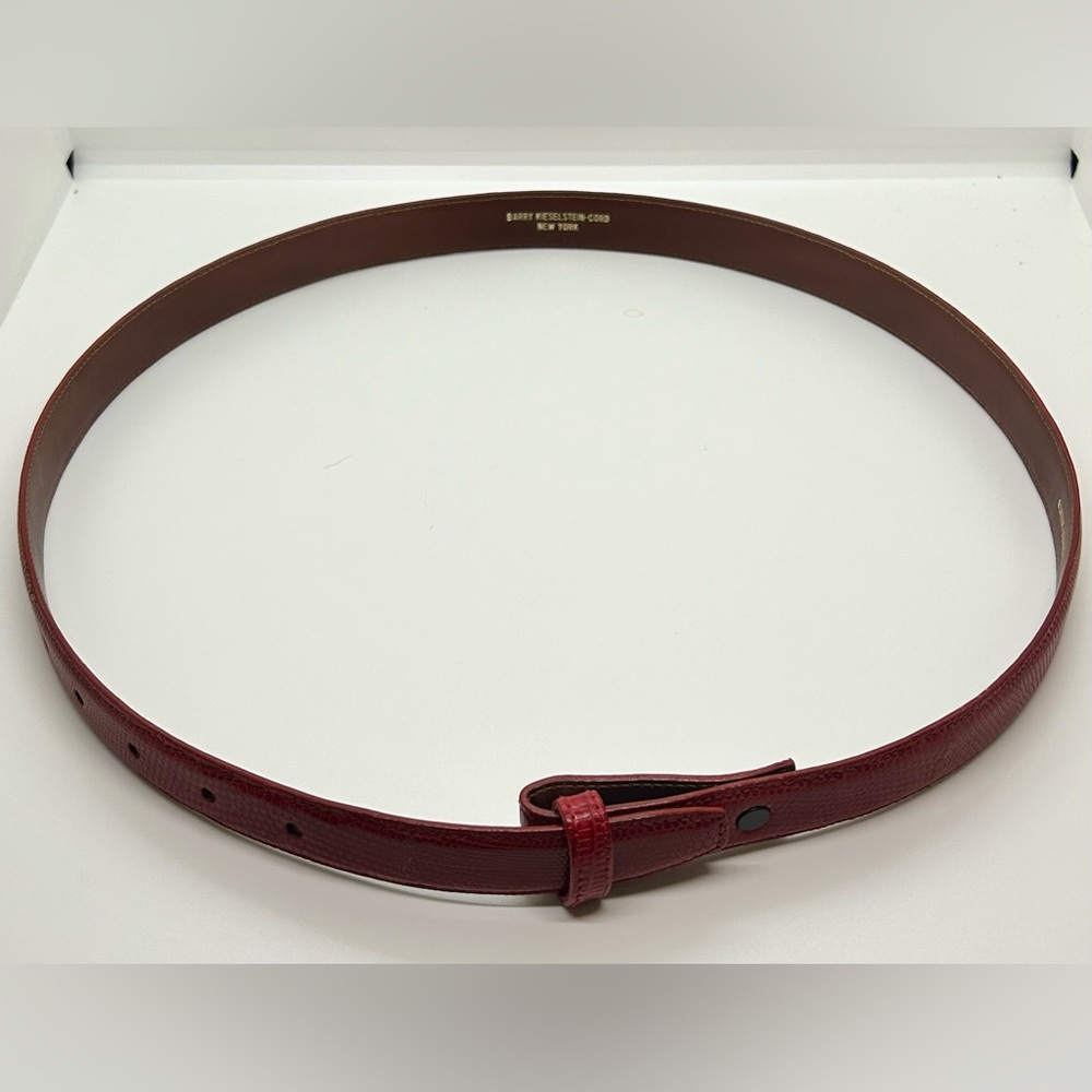 Barry Kieselstein-Cord Vintage Skinny Red Lizard Belt Strap 4 NEW CONDITION - Picture 4 of 10